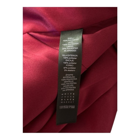 White House Black Market Red Sheath Dress with Bishop Sleeves - Picture 6 of 6
